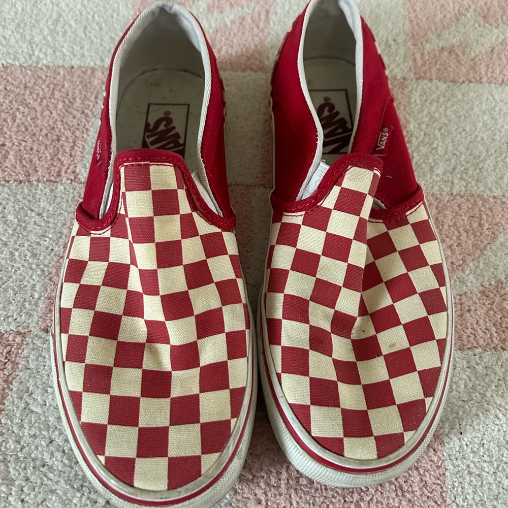 Vans Red Checkered Slip-On Shoes